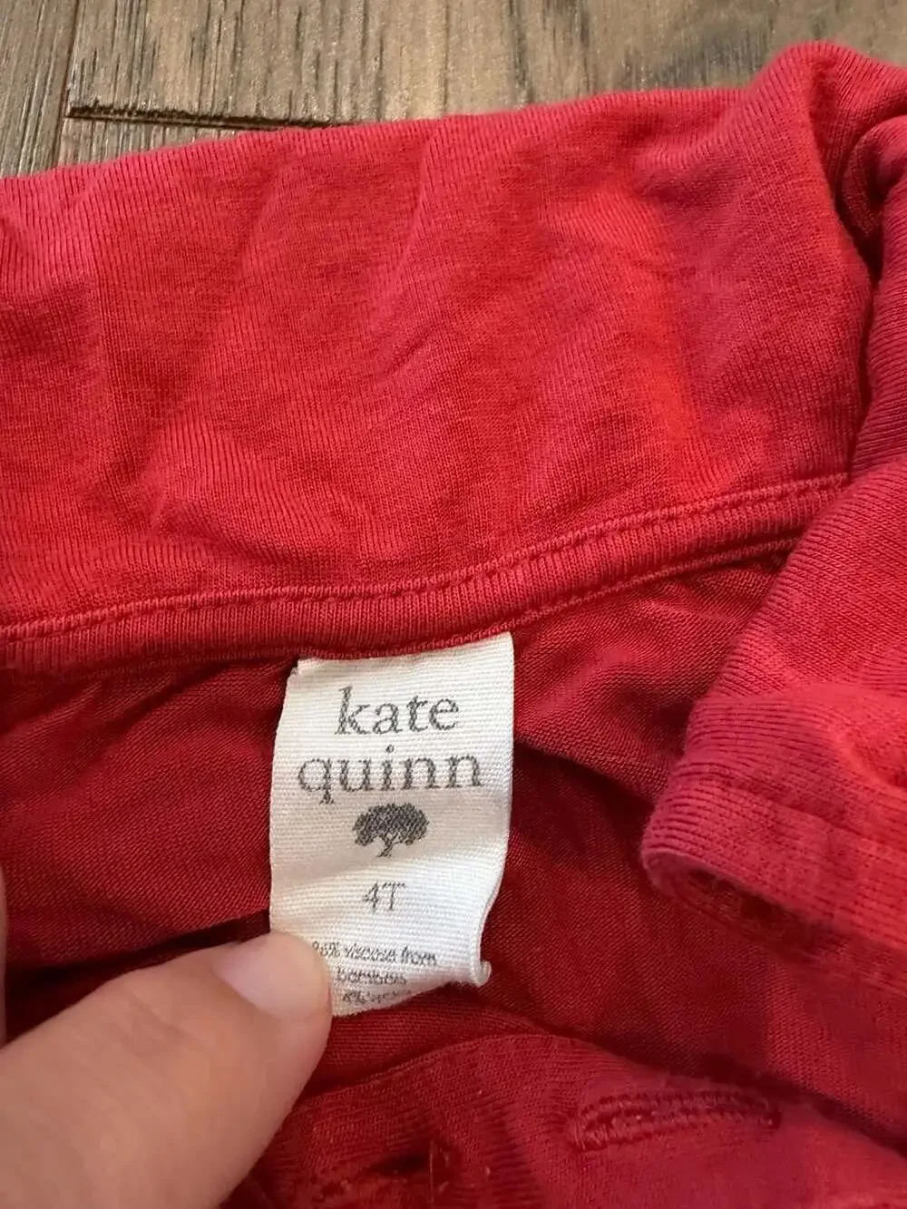 Kate Quinn Red Bamboo Viscose Long Sleeve Dress 4T